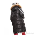 2021 Vente en gros Mesdames Hood Zipper Long Down Coat